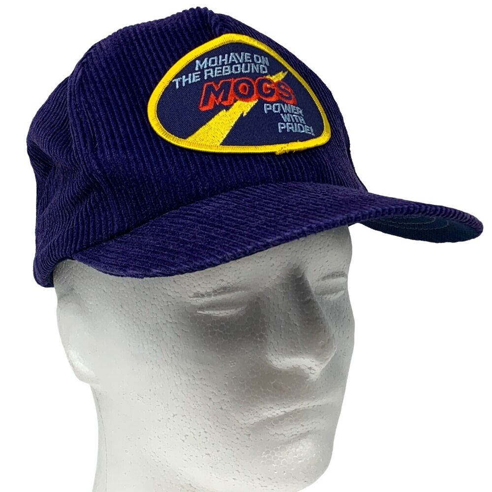 Vintage Mohave Coal Power Station Plant Hat Cap Blue MOGS 80s Snapback Corduroy